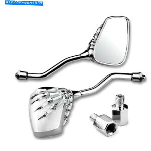 Mirror z_VhEGA/Xsbg1100 750pN[XJ܃I[goCTCh~[ Chrome Skull Claw Motorcycle Side Mirrors For Honda Shadow Aero /Spirit 1100 750