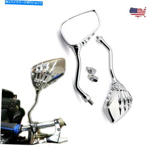 Mirror XJI[goC̃obNTCh~[8mm 10mmz_VhEGA750 VT750C Skull Motorcycle Rearview Side Mirrors 8MM 10MM For Honda Shadow Aero 750 VT750C