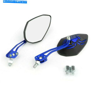 Mirror jo[T8mm 10mmI[goCXpC_[iFTCh~[u[UA Universal 8mm 10mm Motorcycle Spider Adjusted Rear View Side Mirrors Blue UA