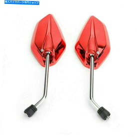 Mirror ペア10mm / m10ユニバーサルレッドリアビューミラーオートバイバイクスクーター Pair 10mm / M10 Universal Red Rear View Mirrors Motorcycle Motorbike Scooter