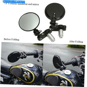 Mirror �y�A22mm 7/8 �I�[�g�o�C�A���~�j�E�����A�r���[�n���h���o�[�G���h�T�C�h���A�r���[�~���[ Pair 22mm 7/8 Motorcycle Aluminum Rear View Handle Bar End Side Rearview Mirror�y���s�A���i�z