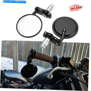 Mirror �y�A�I�[�g�o�C�n���h���o�[�G���h�~���[�T�C�h�r���[�o�C�N7/8 "22mm�J�t�F���[�T�[ Pair Motorcycle Handlebars End Mirrors Side View Motorbikes 7/8" 22mm Cafe Racer
