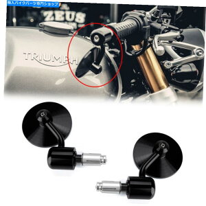 Mirror Thunderbird 7/8 "�n���h���o�[�G���h���T�C�u�~���[���j�o�[�T�� For Triumph Thruxton Thunderbird 7/8" Handle Bar End Rearview Mirrors Universal