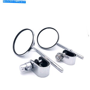 Mirror yA7/8 '' 22mm 1 '' 25mmnho[Nv4 ''EhAr[~[I[goCI[goC Pair 7/8'' 22mm 1'' 25mm Hand Bar Clamp 4'' Round Rear View Mirrors Motorcycle