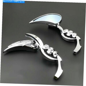 Mirror M8 M10I[goCN[XJAr[TCh~[JtF[T[oCNATV M8 M10 Motorcycle Chrome Skull Rear View Side Mirrors Cafe Racer Dirt bike ATV