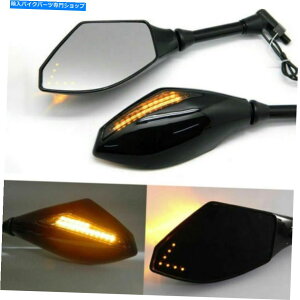Mirror J[{Ar[~[10mm LEDCWP[^[I[goC`bp[N[U[}KW Carbon rear view mirrors 10mm LED Indicators motorcycle chopper cruiser Magazi