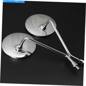 Mirror モーターサイクルバックビューサイドミラーラウンドロングステム10mm川崎山き Motorcycle Rearview Side Mirrors Round Long Stem 10mm For Honda Yamaha Kawasaki