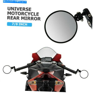 Mirror ܂ݎEhI[goCwʐ}~[ubNtBbgnho[A~jE Foldable Round Motorcycle Rear View Mirror Black Fits On Handle Bar Aluminum