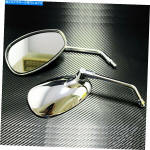 Mirror z_VhEGA750 2005 2006̂߂10mmI[goCN[I[oobN~[ 10mm Motorcycle Chrome Oval Rearview Mirrors For Honda Shadow Aero 750 2005 2006