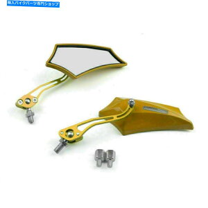 Mirror Motocycle Chopper Cruiser Street Dirt Bike���A�r���[�~���[8mm 10mm���t�F�f�b�N�X Motocycle Chopper Cruiser Street Dirt Bike Rear View Mirrors 8mm 10mm Gold Fedex�y���s�A���i�z