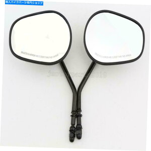 Mirror Harley-Davidson Road King Softail�J�X�^���̂��߂̃u���b�N�A���~���o�b�N�~���[ Black Aluminum Rearview Mirrors For Harley-Davidson Road King Softail Custom�y���s�A���i�z