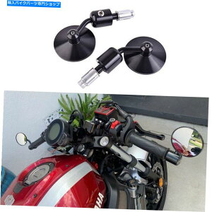 Mirror }nMT-09 FZ-07̂߂̃EhubNI[goC7/8 "nho[GhTCh~[ Round Black Motorcycle 7/8" Handle Bar End Side Mirrors For Yamaha MT-09 FZ-07 A