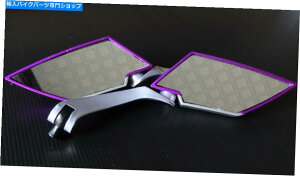 Mirror I[goC10mm 8mmv{gAr[KX~[yCgp[vx 2 MOTORCYCLE 10MM 8MM CLOCKWISE BOLT REAR VIEW GLASS MIRROR PAINT PURPLE X 2 PCS