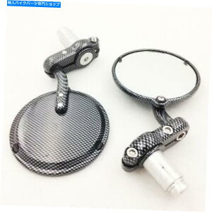 Mirror 14~20z_GROM 125pJ[{t@Co[Eh7/8 "22mmnho[Gh~[ Carbon Fiber Round 7/8" 22mm HandleBar End Mirrors For 14-20 Honda Grom 125