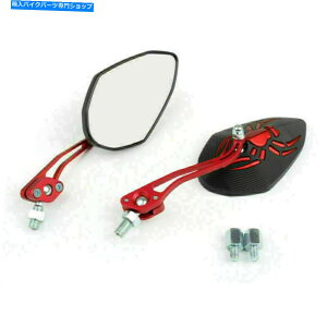 Mirror ���j�o�[�T��8mm�I�[�g�o�C���g�X�p�C�_�[�����㎋�E�T�C�h�~���[���b�h�t�F�f�b�N�X Universal 8mm Motorcycle Moto Spider Adjusted Rear View Side Mirror Red Fedex�y���s�A���i�z