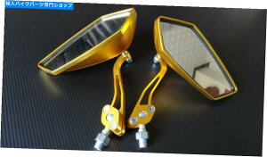 Mirror I[goC10mm 8mmv{gAr[KX~[CG[S[h×2 MOTORCYCLE 10MM 8MM CLOCKWISE BOLT REAR VIEW GLASS MIRROR YELLOW GOLD X 2 PIECES