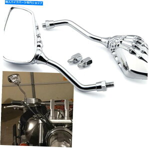 Mirror Chrome Skeleton̓WnhI[goC̃~[z_CB1000R CB1300̂߂8mm 10mm Chrome Skeleton Skull Hand Motorcycle Mirrors 8mm 10mm For Honda CB1000R CB1300