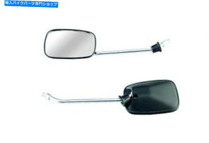 Mirror oCL[gI[goCoCNjo[T~[10mmXbhXNGAubNyA Bikeit Motorcycle Bike Universal Mirror 10mm Thread Square Black Pair