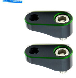 Mirror 2fastmotoyAI[goCoCNAr[~[GNXe_[CU[jo[TO[ 2FastMoto Pair Motorcycle Bike Rear View Mirror Extenders Risers Universal Green