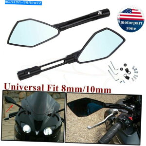 Mirror I[goC̃obNr[TCh~[8 / 10mmXN[^[OCĥ߂8/10mm Motorcycle Rearview Side Mirrors 8/10mm For Honda Suzuki Kawasaki Scooter Glide