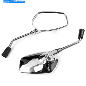Mirror z_R؏m͂̂߂2Chrome Resive Sider Mirrors 2pc Chrome Rearview Side Mirrors Set for Honda Kawasaki Yamaha Suzuki Cruiser