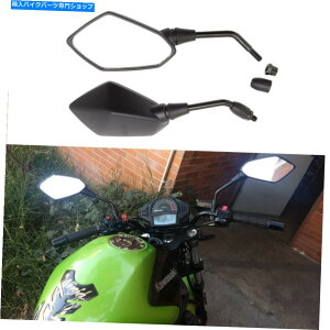 Mirror z_O؃}nAJÔ߂̃ubNI[goC̃obNTCh~[ Black Motorcycle Rearview Side Mirrors for Honda Grom Kawasaki Suzuki Yamaha USA