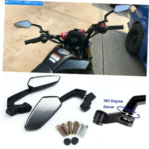 Mirror z_OANZT[̂߂1yAubNI[goC̃obNTCh~[ 1 Pair Black Motorcycle Rearview Side Mirror For Honda Grom Kawasaki Accessories