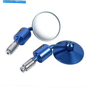 Mirror u[I[goCCNCA~jEAr[nho[Gh7/8 "TCh~[Eh Blue Motorcycle CNC Aluminum Rear view Handle Bar End 7/8" Side Mirror Round