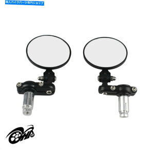 Mirror I[goCjo[TubN܂肽ݎEhnho[GhTChAr[~[ Motorcycle Universal Black Foldable Round Handle Bar End Side Rear View Mirror