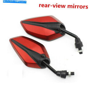 Mirror 2s[X10mmlWtꂽI[goC]Ԕwʐ}/TCh~[̈S 2Pcs Red 10MM Screw Installed Motorcycle Bike Rear View/Side Mirrors Safety