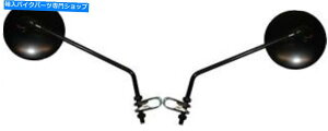 Mirror �~���[8mm�����E���h���܂��͉E�N�����v�I���i�y�A�j Mirrors 8mm Black Round Left or Right Clamp-on (Pair)�y���s�A���i�z
