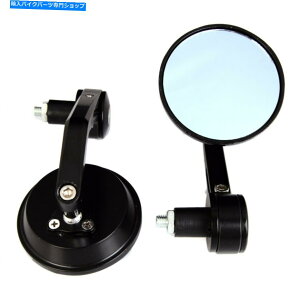 Mirror z_grom125̂߂̍ROAu[ubNEhnho[Gh~[ Anti Glare Blue Black Round Handle Bar End Mirrors for Honda Grom & Monkey 125