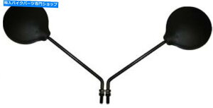Mirror Honda SH 50 1985�i50 CC�j�̃~���[�A���E���h���u���b�N�̃y�A Pair Of Mirrors, Round & Black For Honda SH 50 1985 (50 CC)�y���s�A���i�z