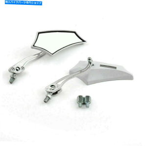 Mirror ���g�T�C�N���`���b�p�[�N���[�U�[�X�g���[�g����o�C�N���A�r���[�~���[8mm 10mm�z���C�g�A�����J Motocycle Chopper Cruiser Street Dirt Bike Rear View Mirrors 8mm 10mm White US�y���s�A���i�z
