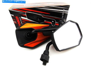 Mirror �X�Y�LSX125R 85-91�u���b�N�I�����W�w�N�X�\�R�~���[ SUZUKI SX125R 85-91 BLACK ORANGE HEX SOKO MIRRORS�y���s�A���i�z