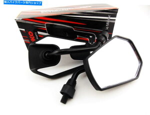Mirror ���}�nSRX600 85-97�u���b�N�z���C�g�w�N�X�\�R�~���[ YAMAHA SRX600 85-97 BLACK WHITE HEX SOKO MIRRORS�y���s�A���i�z