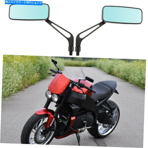 Mirror �u�G�����C�g�j���OXB9SX XB12S x 1 x 1�̂��߂̃I�[�g�o�C�̒����`�T�C�h�~���[8mm 10mm Motorcycle Rectangle Side Mirrors 8mm 10mm For Buell Lightning XB9SX XB12S X1 X1