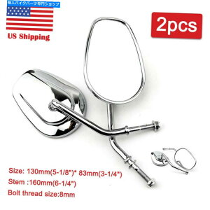 Mirror n[[t@bg{[Cwe[W\tgNVbN̂߂̕č݌ɃNAr[TCh~[ US Stock Chrome Rearview Side Mirrors For Harley Fatboy Heritage Softail Classic