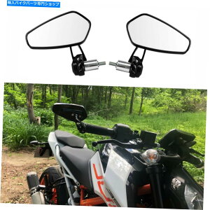 Mirror �u���b�N�I�[�g�o�C7/8 2017 390�y�A�̂��߂̃n���h���o�[�G���h���T�C���[�T�C�h�~���[ Black Motorcycle 7/8 Handle Bar End Rearview Side Mirrors For 2017 390 PAIR�y���s�A���i�z