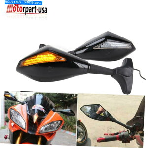 Mirror }nYZF R1 R6 SUZUKI GS500F GSXR1000pLED^[MAr[~[ LED Turn Signal Rear View Mirrors For Yamaha YZF R1 R6 Suzuki GS500F GSXR1000