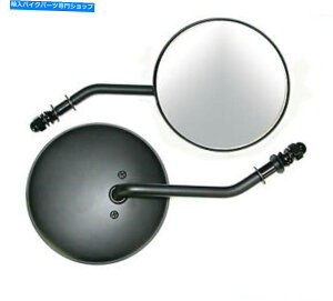 Mirror n[[ƃJX^f̂߂DIAV[gXeLH~[̃ubNNVbNEh4.5 " Black Classic Round 4.5" Dia Short Stem LH Mirror for Harley and Custom Models