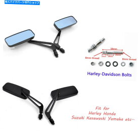 Mirror ハーレーツーリングロードグライドブラックのための1ペアオートバイリアビューミラー8mm 10mm 1 Pair Motorcycle Rearview Mirrors 8mm 10mm For Harley Touring Road Glide Black