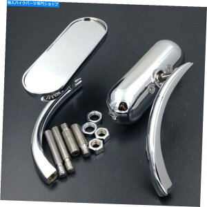 Mirror ペアクロームミニオーバルマイクロリアビューサイドミラー対ハーレーロードキングCT Pair Chrome Mini Oval Micro Rear View Side Mirrors Pair for Harley Road King CT