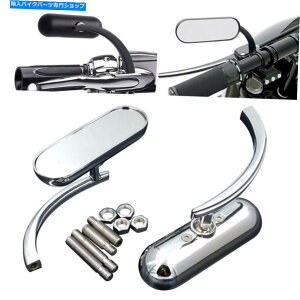 Mirror Sportster Touring Dyna Rŝ߂̃n[[̂߂̃yAN[~jI[oAr[~[ Pair Chrome Mini Oval Rear View Mirrors For Harley for Sportster Touring Dyna RS