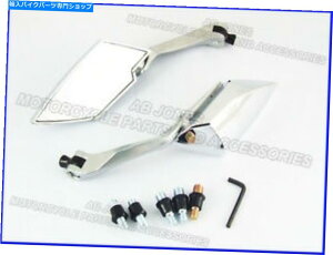 Mirror SOKO WING�T�C�h�~���[�N����ABS�w�b�h�V���o�[�A���C�X�e�����j�o�[�T���A�_�v�^�[ Soko wing side mirrors chrome abs head silver alloy stem universal adaptors�y���s�A���i�z