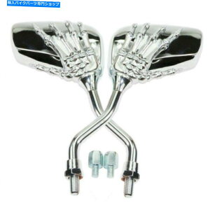 Mirror Honda Shadow VT 600 700 750 1100 VT1300 Fury�̂��߂̃N�����X�J���I�[�g�o�C�̃~���[ Chrome Skull Motorcycle Mirrors For Honda Shadow VT 600 700 750 1100 VT1300 Fury
