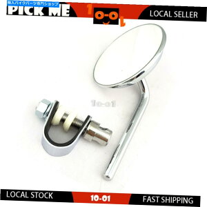 Mirror 1{̉E܂͍̃N~[10mmXbhJX^{o[XNu 1X Right Or Left Hand Chrome Mirror 10mm Thread Custom Bobber Scrambler