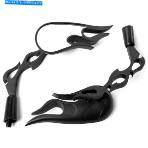 Mirror Harley Davidson FXB Dyna Sturgis 80�̂��߂̉��̒����̍����I�[�g�o�C�̃~���[ Flame Custom Black Motorcycle Mirrors For Harley Davidson FXB Dyna Sturgis 80�y���s�A���i�z