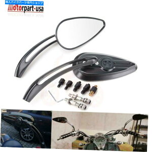 Mirror X|[cX^[XL 883 1200̂߂̃ubNXJeBAhbvobN~[ Black Skull Teardrop Rearview Mirrors For Harley Touring Sportster XL 883 1200