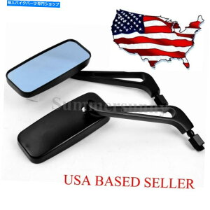 Mirror n[[X[Nu[AĴ߂̃I[goClp`̃JX^obNTCh~[ MOTORCYCLE BLACK RECTANGLE CUSTOM REARVIEW SIDE MIRRORS FOR HARLEY SMOKE BLUE US